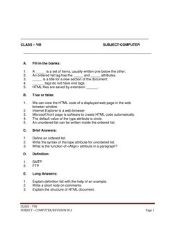 CLASS – VIII 
SUBJECT – COMPUTER/REVISION W.S 
Page 1 
 
___________________________________________________________________