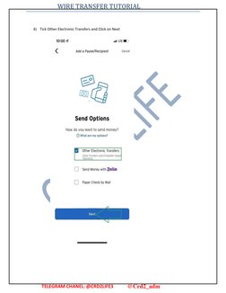 WIRE TRANSFER TUTORIAL 
 
 
 
 
 
 
 
 
 
 
 
 
 
 
4)   Tick Other Electronic Transfers and Click on Next 
TELEGRAM CHANEL: