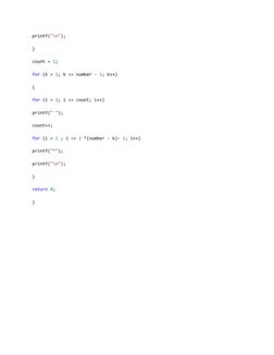 C Program for Diamond Pattern Output | PDF