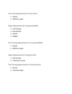 Asphalt Super Late Model Setup Guide | PDF | Vehicle Technology | Land ...