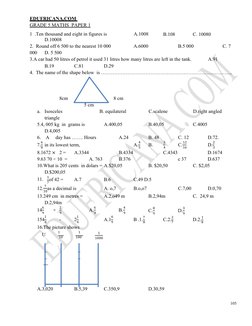 Grade 5 Maths Exam Paper Sample | PDF | Euclidean Plane Geometry ...