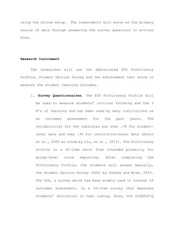 using the online setup.  The respondents will serve as the primary 
source of data through answering the survey questions in