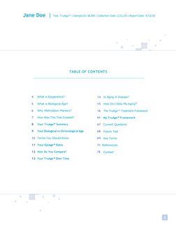 3 
 
Jane Doe | Test: TruAge™ | Sample ID: BL305 | Collection Date: 2/21/20 | Report Date: 4/12/20