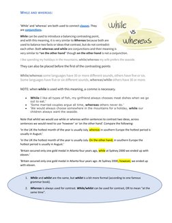 Understanding While and Whereas Usage | PDF