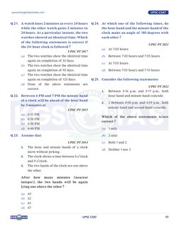 UPSC CSAT Clock Reasoning Questions | PDF | Clock | Spacetime