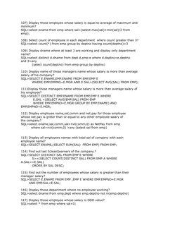 Oracle SQL Query Examples and Practice | PDF | Technology & Engineering