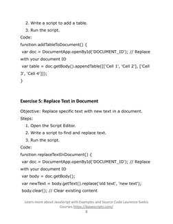 2. Write a script to add a table.
3. Run the script.
Code:
function addTableToDocument() {
var doc = DocumentApp.openById('DO