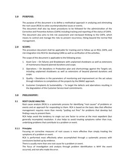 Root Cause Analysis and CAPA Framework | PDF | Risk