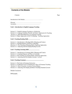 4 
 
Contents of the Module 
 
 
 
Contents 
 
 
 
 
 
 
 
 
Page 
 
 
Introduction to the Module ……………………………..........