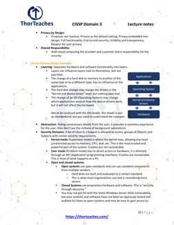 CISSP Domain 3  
Lecture notes 
10 | P a g e  
https://thorteaches.com/  (https://thorteaches.com/)
 
Privacy by Design: