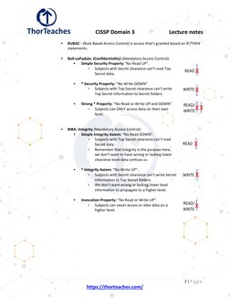 CISSP Domain 3  
Lecture notes 
2 | P a g e  
https://thorteaches.com/  (https://thorteaches.com/)
▪ 
RUBAC - (Rule Based A