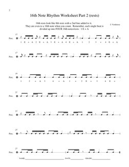 Sixteenth Note Rhythm Practice Worksheet | PDF | Musical Notation ...