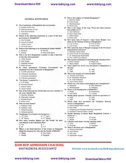 BUP Admission Question Bank 2024 | PDF