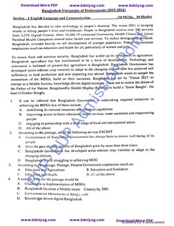 BUP Admission Question Bank 2024 | PDF