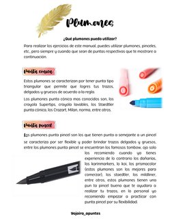 Plumones ¿Qué plumones puedo utilizar?Para realizar los ejercicios de este manual, puedes utilizar plumones, pinceles, etc.,