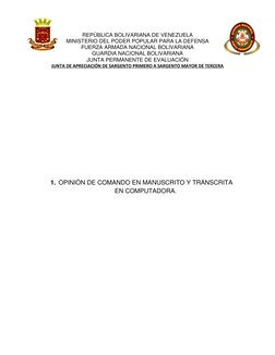 REPÚBLICA BOLIVARIANA DE VENEZUELA 
MINISTERIO DEL PODER POPULAR PARA LA DEFENSA 
FUERZA ARMADA NACIONAL BOLIVARIANA 
GUA