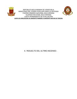 REPÚBLICA BOLIVARIANA DE VENEZUELA 
MINISTERIO DEL PODER POPULAR PARA LA DEFENSA 
FUERZA ARMADA NACIONAL BOLIVARIANA 
GUA