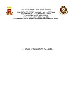 REPÚBLICA BOLIVARIANA DE VENEZUELA 
MINISTERIO DEL PODER POPULAR PARA LA DEFENSA 
FUERZA ARMADA NACIONAL BOLIVARIANA 
GUA