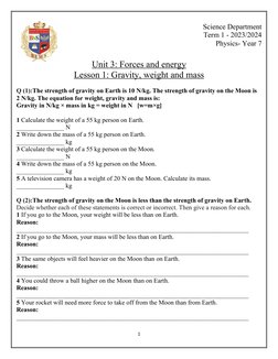 Year 7 Physics Revision Pack | PDF | Plate Tectonics | Outer Space