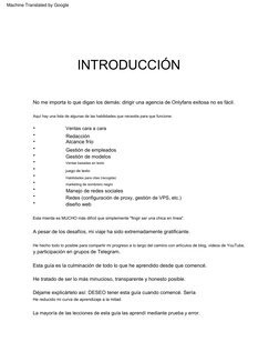 INTRODUCCIÓN
juego  de  texto
Ventas  cara  a  cara
•
Gestión  de  modelos
y  participación  en  grupos  de  Telegram.
•
Alca