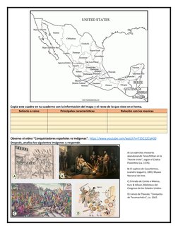 Copia este cuadro en tu cuaderno con la información del mapa y el resto de lo que viste en el tema.
Señorío o reino
Principal