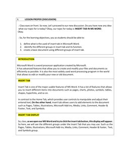 Understanding the Insert Tab in MS Word | PDF | Microsoft Word ...