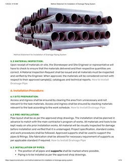 Drainage Piping Installation Method Statement | PDF | Plumbing | Pipe ...