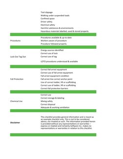 BBS Observation Checklist Template | PDF | Personal Protective ...