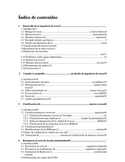 Índice de contenidos 
 
1 
Desarrollo de la ingeniería de rocas1 ............................................................