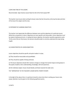 Writing Effective Lesson Notes Guide | PDF | Curriculum | Teachers