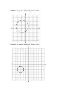  
4) What is the equation of the circle pictured  below 
 
 
5) What is the equation of the circle pictured  below 
  
 
