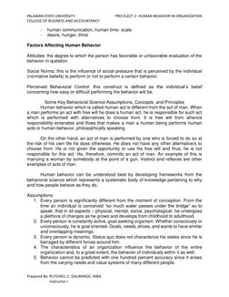 PALAWAN STATE UNIVERSITY 
 PRO-ELECT 2- HUMAN BEHAVIOR IN ORGANIZATION 
COLLEGE OF BUSINESS AND ACCOUNTANCY 
Prepared By: RUT