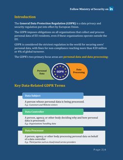 Follow Ministry of Security on 
P a g e  2 | 6 
Introduction 
The General Data Protection Regulation (GDPR) is a data privacy