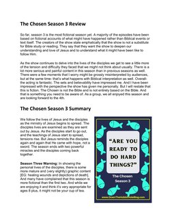 The Chosen Season 3 Discussion Guide | PDF | Jesus | Disciple ...