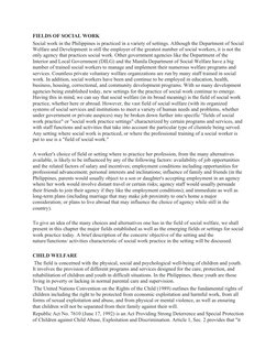 Fields of Social Work in the Philippines | PDF | Social Science | Self ...