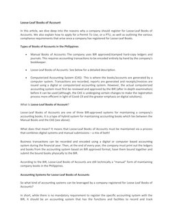 Loose-Leaf Books of Account
In this article, we dive deep into the reasons why a company should register for Loose-Leaf Books