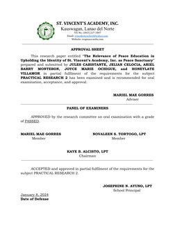Research Approval Sheet Samples | PDF