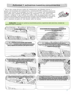 2 
 
Indicación: Tomando en cuenta tus conocimientos previos y experiencia sobre este tema, completa las 
siguientes frases