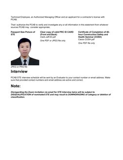 STE Requirements for PCAB Certification | PDF