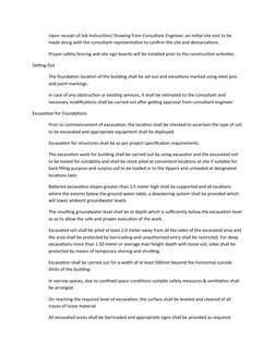 Upon receipt of Job Instruction/ Drawing from Consultant Engineer, an initial site visit to be 
made along with the consultan
