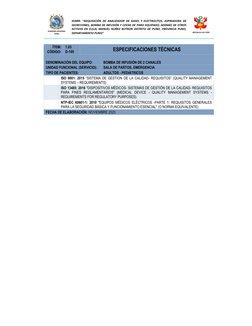 IOARR: “ADQUISICIÓN DE ANALIZADOR DE GASES Y ELECTROLITOS, ASPIRADORA DE 
SECRECIONES, BOMBA DE INFUSIÓN Y COCHE DE PARO