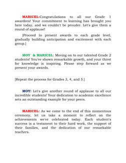 Emcee Script for Recognition Day | PDF