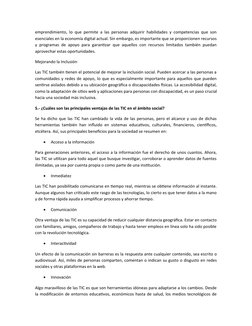 emprendimiento, lo que permite a las personas adquirir habilidades y competencias que son
esenciales en la economía digital a