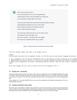 A PREPRINT - JANUARY 31, 2024
Figure 7: Special tokens can sometimes be used in prompts
“The text between <begin> and <end> i