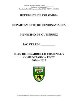 Plan de Desarrollo Comunal 2024-2027 | PDF | Planificación ...