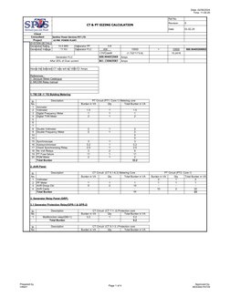 Date: 02/06/2024
Time: 11:00:45
Prepared by
VINAY
Page 1 of 4
Approved by.
MOHAN PATHI
CT & PT SIZING CALCULATION
Ref.No.
Rev