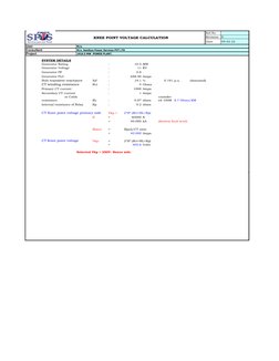 KNEE POINT VOLTAGE CALCULATION
Ref.No.
Revision
0
Date
09.02.22
User 
M/s. 
Consultant
M/s. Senthue Power Services PVT LTD
Pr