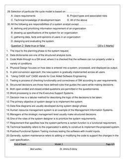 Systems Analysis and Design Final Exam | PDF | System | Feasibility Study