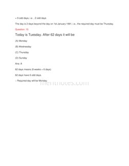 Calendar Reasoning Questions PDF | PDF | Teaching Methods & Materials