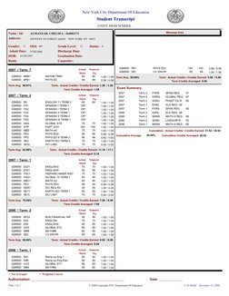 New York City Department Of Education
Student Transcript
UNITY HIGH SCHOOL
Admit Date:
Rank: 
Message Area
Name / Id:
ALMANZA